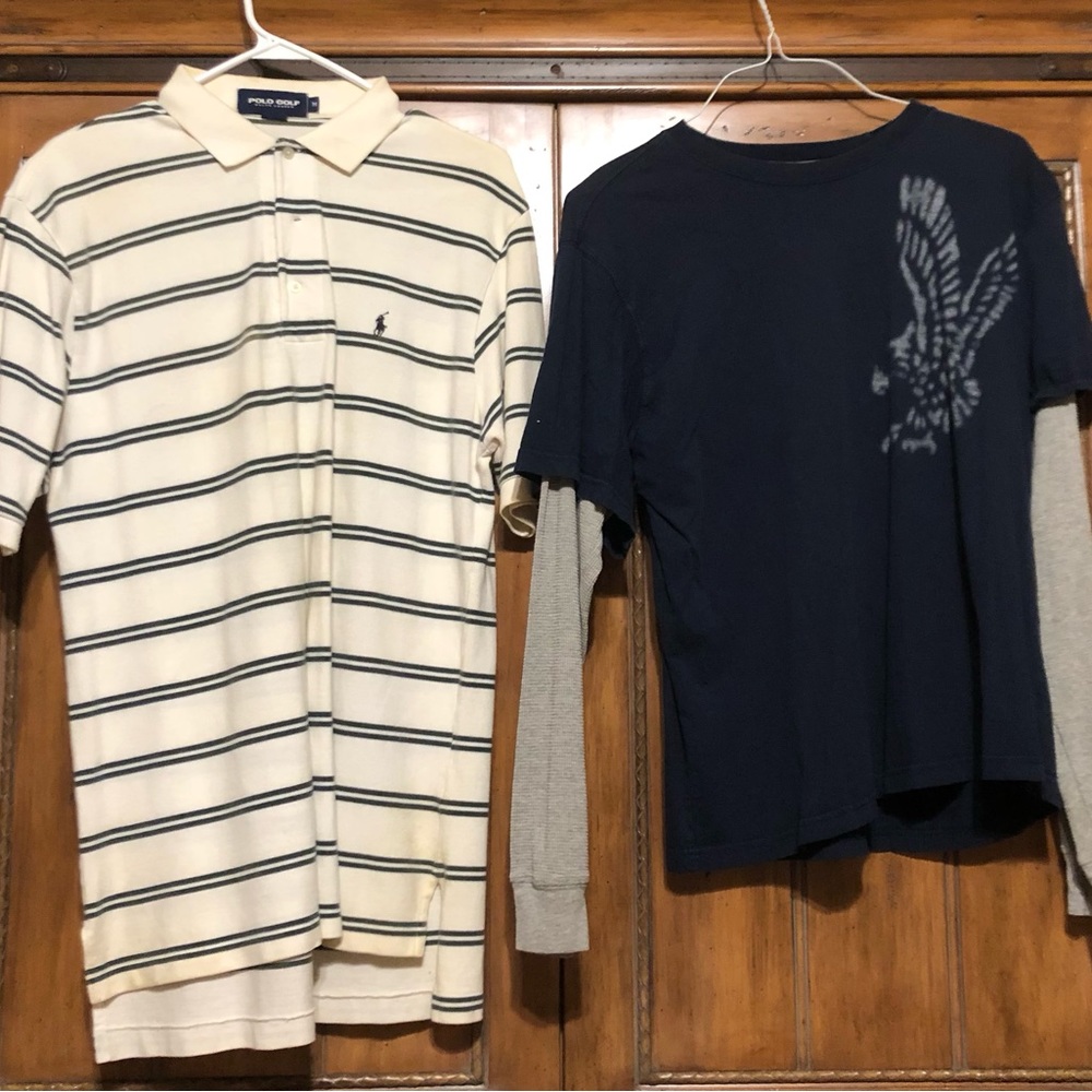Men’s sport knit shirts, set of two. Size: Medium